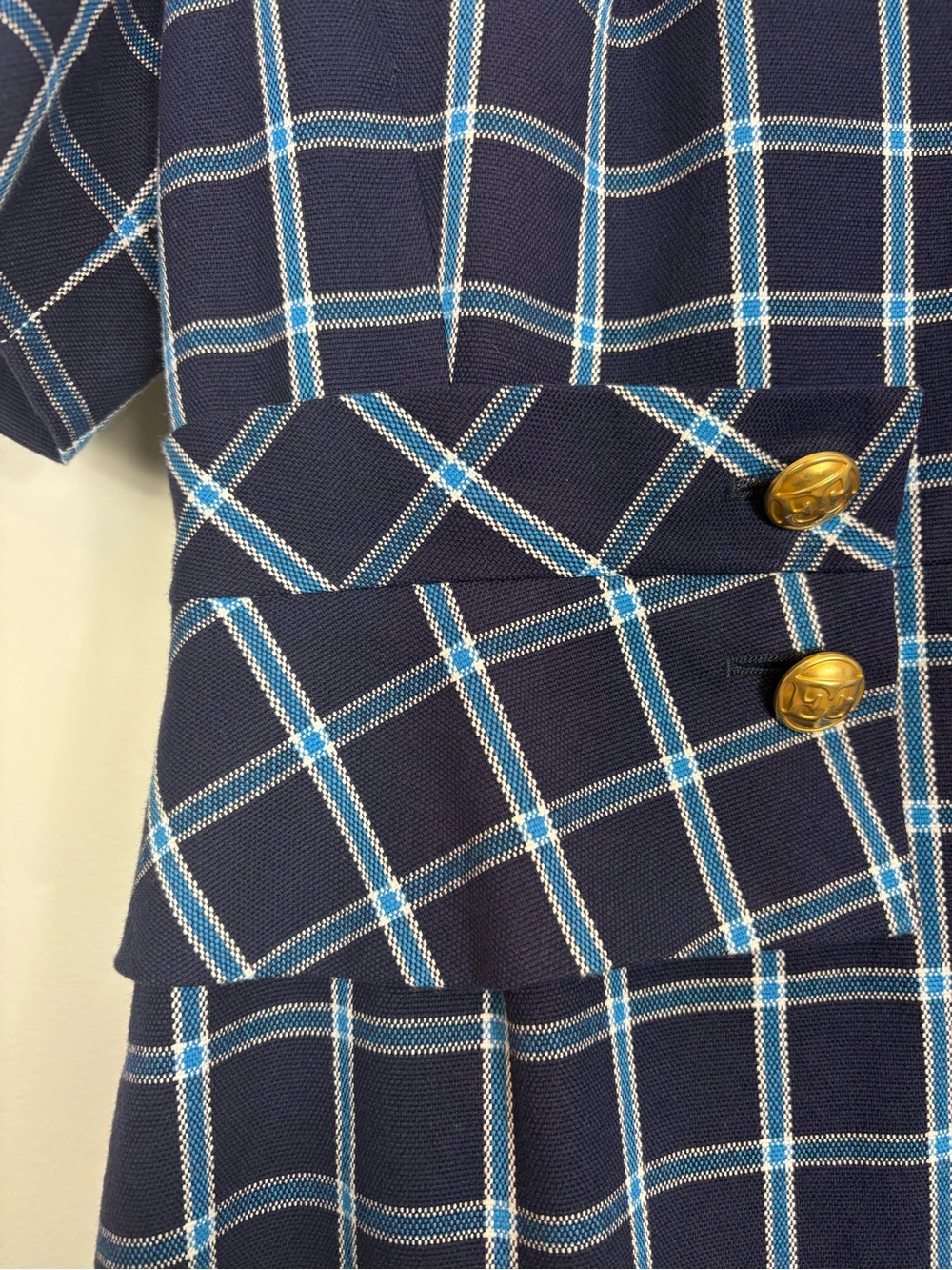 Escada‎ V-Neck Windowpane Sheath Dress - Picture 7 of 16